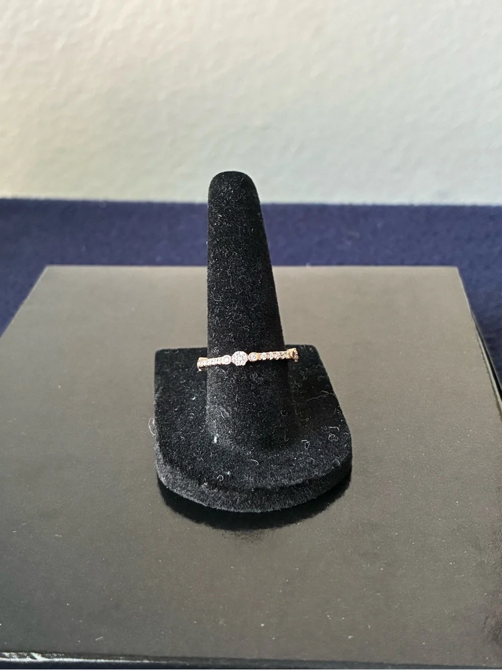 Sterling Silver 925 Rose Gold-Plated Cubic Zirconia Stacking Ring Sz 6.5
